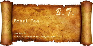 Boszi Tea névjegykártya